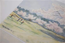 Two Tasuke Maebara Hand Painted Japanese Postcards - Sagami CC & Ibaragi CC