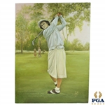 1974 Babe Didrikson Zaharias Oil On Canvas Painting Signed by Artist Betty Magner