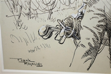 Circa 1910 Pastel & Ink on Board by Artist Frank Reynolds - Framed