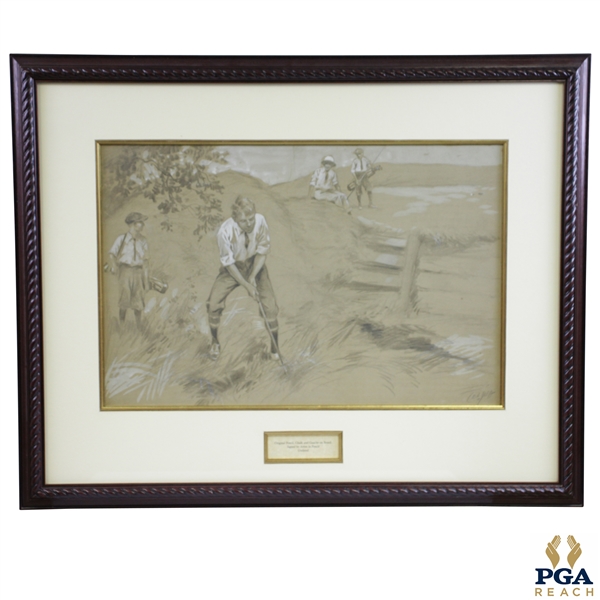 Original Ink, Pencil, Chalk And Gouache On Board Signed by Artist - Framed