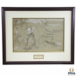 Original Ink, Pencil, Chalk And Gouache On Board Signed by Artist - Framed