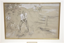 Original Ink, Pencil, Chalk And Gouache On Board Signed by Artist - Framed