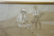 Original Ink, Pencil, Chalk And Gouache On Board Signed by Artist - Framed
