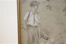 Original Ink, Pencil, Chalk And Gouache On Board Signed by Artist - Framed