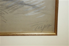 Original Ink, Pencil, Chalk And Gouache On Board Signed by Artist - Framed