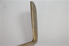 Diriduff Gold Plated Wood Shafted Putter - Stamped In Head, With Four Leaf Clover Logos
