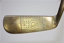 Diriduff Gold Plated Wood Shafted Putter - Stamped In Head, With Four Leaf Clover Logos