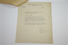 1930 Scioto Country Club Letter of Acceptance for 1931 Ryder Cup Matches Tournament