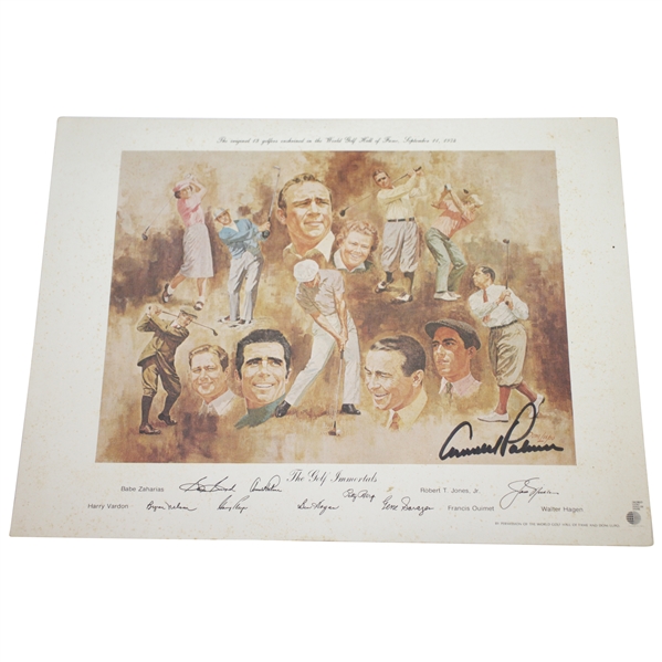 Arnold Palmer Signed Original Members of World Golf Hall of Fame Print JSA ALOA
