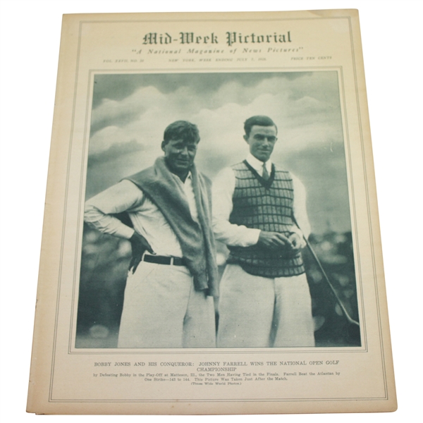 Bobby Jones & Johnny Farrell 1928 Mid-Week Pictorial Magazine - July