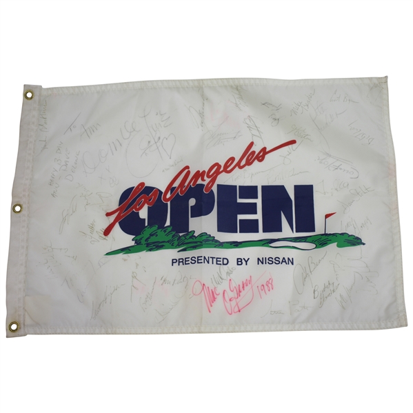 Seve Ballesteros & others Signed Classic Los Angeles Open Golf Flag JSA ALOA