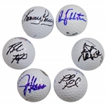 Kenny Perry, Jay Haas, Fred Funk, Brad Faxon, Steve Pate, & Rory Sabbatini Signed Golf Balls JSA ALOA