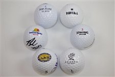 Kenny Perry, Jay Haas, Fred Funk, Brad Faxon, Steve Pate, & Rory Sabbatini Signed Golf Balls JSA ALOA