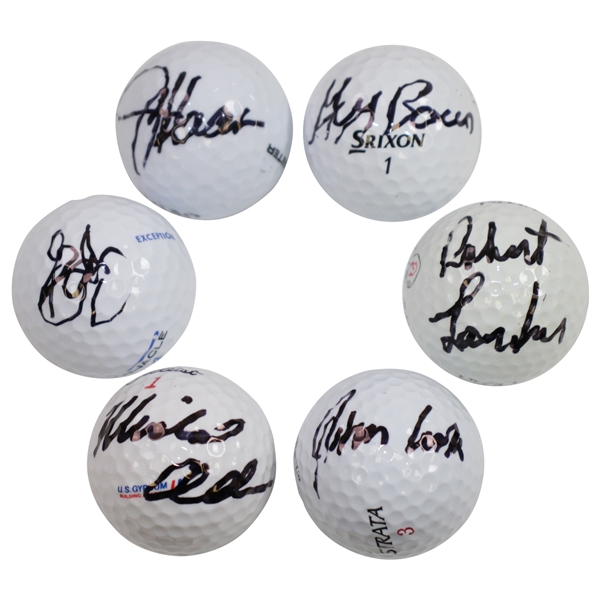 Guy Boros, Michael Allen, Jay Haas, Robert Landers, Gary Hallberg, & John Cook Signed Golf Balls JSA ALOA