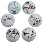 John Cook, Jerry Kelly, Woody Austin, Loren Roberts, Tom Purtzer, & Tommy Armour III Signed Golf Balls JSA ALOA