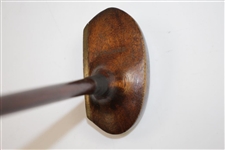W Collins Oval Near-Center Shafted Mallet Putter with Brass Plate Face - Wright & Ditson Shaft Stamp
