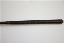 W Collins Oval Near-Center Shafted Mallet Putter with Brass Plate Face - Wright & Ditson Shaft Stamp
