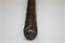 W Collins Oval Near-Center Shafted Mallet Putter with Brass Plate Face - Wright & Ditson Shaft Stamp