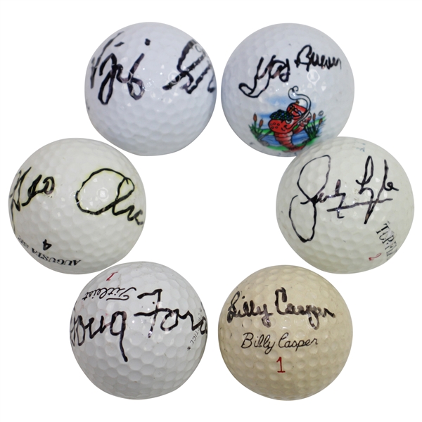 Six Masters Champions Signed Golf Balls - (Four Deceased) JSA ALOA