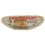 1945 Los Angeles Open Contestant Badge 19th Annual - Sam Snead Winner