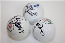 US Amateur Champs Barnes, Quinney, & Gossett Signed US Am. Logo Balls from Year JSA ALOA