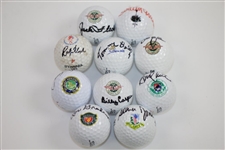 Ten US Open Champions Signed Winning Course Logo Golf Balls JSA ALOA