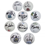 Ten PGA Champions Signed Winning Course Logo Golf Balls JSA ALOA