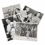 Four Byron Nelson Vintage Type-1 Wire Photos - Three Trophy Photos & One Action