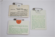 1976, 1977, & 1982 Masters Tournament Series Badges #15425, #7036, & #03387