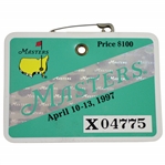 1997 Masters Tournament Series Badge #X04775 - Tiger Woods First Green Jacket