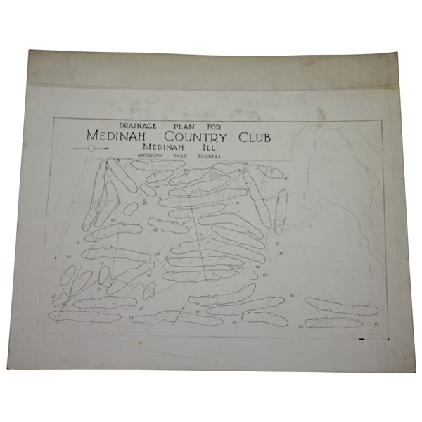 1920s Medinah Country Club Drainage Plan Photo - Wendell Miller Collection
