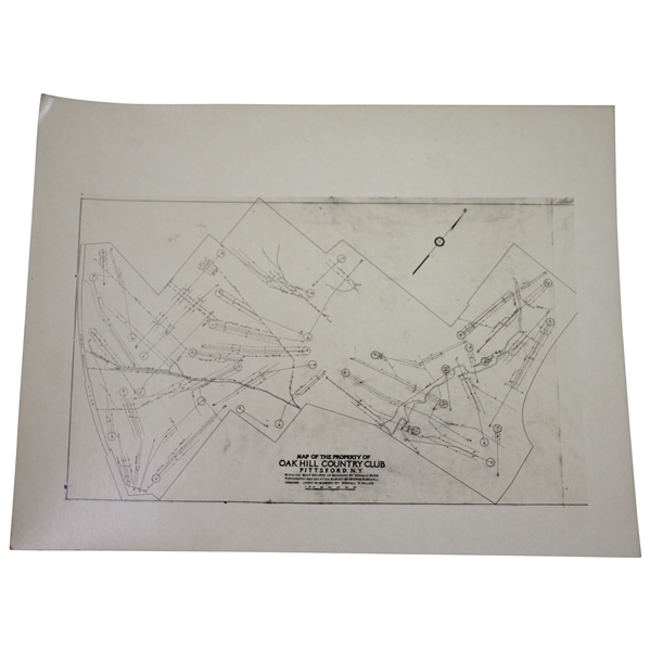 1920s Oak Hill Country Club, Pittsford, NY. Property Map Plan Photo - Wendell Miller Collection