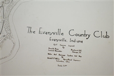 1920's The Evansville Country Club, Evansville, IN. Course Layout Plan Photo - Wendell Miller Collection