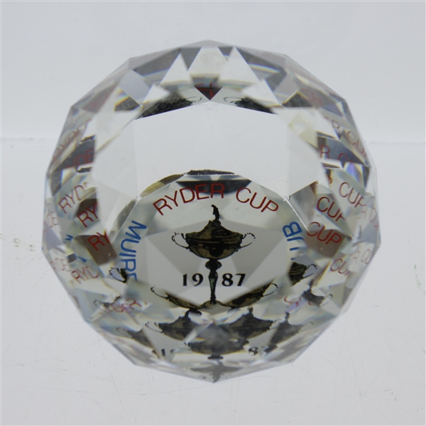 Mark Calcavecchias 1987 Ryder Cup at Muirfield Team Cut Crystal Member Gift