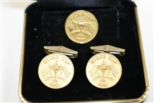 Mark Calcavecchia's 1991 Ryder Cup at Kiawah Team Member 10k Gold Cuff Links & Pin in Original Box