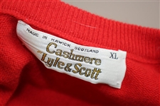 Mark Calcavecchia's 1991 Ryder Cup USA Team Issued Cashmere Red Long Sleeve Sweater - XL