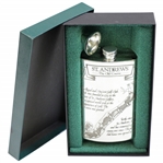 St. Andrews 'The Old Course' Pewter Flask with Course Layout - Excellent Condition with Original Funnel & Box