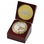 2000 Masters Wooden Opening Clock w/ World Time Dial & Augusta National Clubhouse