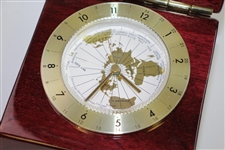 2000 Masters Wooden Opening Clock w/ World Time Dial & Augusta National Clubhouse