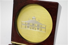 2000 Masters Wooden Opening Clock w/ World Time Dial & Augusta National Clubhouse