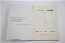 1949 Conestoga Country Club (Lancaster, PA.) Season Booklet with Unique Clip-On Tie