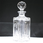 Classic Edinburgh Crystal Liquor Decanter with Etched Pre-Swing Golfer - Includes Glass Stopper