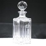 Classic Edinburgh Crystal Liquor Decanter with Etched Pre-Swing Golfer - Includes Glass Stopper