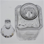 Classic Edinburgh Crystal Liquor Decanter with Etched Pre-Swing Golfer - Includes Glass Stopper