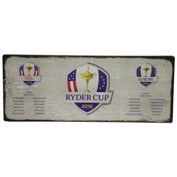 2016 Ryder Cup Matches at Hazeltine National GC Wooden Team Member Display