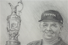 Mark O'Meara OPEN Champion of 1998 Original Drawing by Artist Bill Waugh 