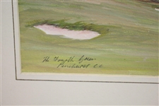 Pinehurst Fourth Green Painting Print with Donald Ross Remarque by Artist Bill Waugh - Framed 