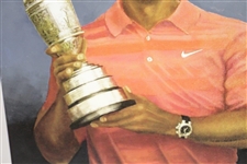 Tiger Woods with Claret Jug Ltd Ed Canvas Print by Bill Waugh #4/25