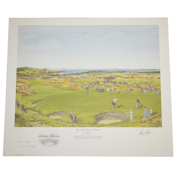 Gary Player Signed Player Conquers Muirfield Ltd Ed Artists Remarque by Artist Bill Waugh JSA ALOA