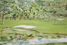 Augusta Hole #16 Redbud Ltd Ed #14 Print w/ Robert Trent Jones Signature by Bill Waugh
